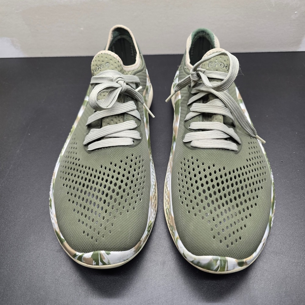 Crocs LiteRide 360 Pacer Mens 13 Army Green Camo Sneakers 207633